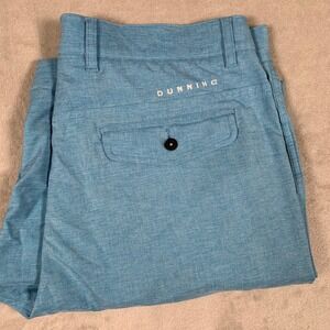 Dunning Golf Shorts Mens 32 Blue Heathered Stretch Performance Technical